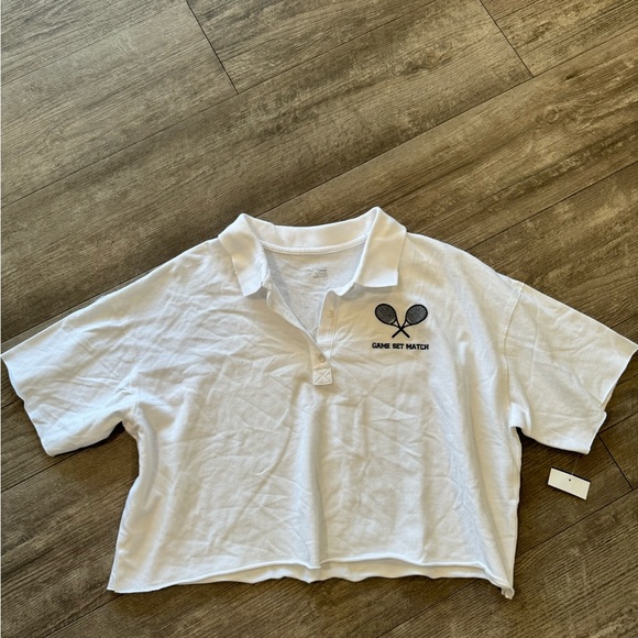 SOLD✨AERIE offline cropped polo top 🤍 - Picture 5 of 12